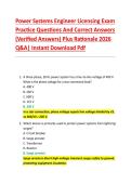 Power Systems Engineer Licensing Exam &NewLine;Practice Questions And Correct Answers &NewLine;&lpar;Verified Answers&rpar; Plus Rationale 2026 &NewLine;Q&A&vert; Instant Download Pdf 
