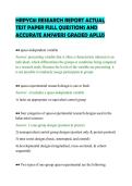 HRPYC81 RESEARCH REPORT ACTUAL&NewLine;TEST PAPER FULL QUESTIONS AND&NewLine;ACCURATE ANSWERS GRADED APLUS&NewLine;