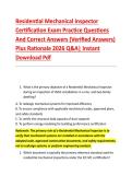 Residential Mechanical Inspector &NewLine;Certification Exam Practice Questions &NewLine;And Correct Answers &lpar;Verified Answers&rpar; &NewLine;Plus Rationale 2026 Q&A&vert; Instant &NewLine;Download Pdf