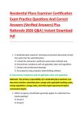 Residential Plans Examiner Certification &NewLine;Exam Practice Questions And Correct &NewLine;Answers &lpar;Verified Answers&rpar; Plus &NewLine;Rationale 2026 Q&A&vert; Instant Download &NewLine;Pdf 
