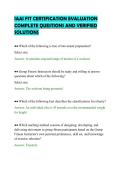 IAAI FIT CERTIFICATION EVALUATION&NewLine;COMPLETE QUESTIONS AND VERIFIED&NewLine;SOLUTIONS&NewLine;