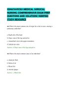 IGNATAVICIUS MEDICAL SURGICAL&NewLine;NURSING COMPREHENSIVE EXAM PREP&NewLine;QUESTIONS AND SOLUTIONS VERIFIED&NewLine;STUDY RESOURCE&NewLine;
