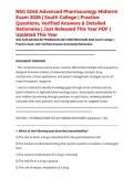 NSG 5240 Advanced Pharmacology Midterm Exam 2026 &vert; South College &vert; Practice Questions&comma; Verified Answers & Detailed Rationales &vert; Just Released This Year PDF &vert; Updated This Year