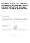 HIM 410 FINAL PRACTICE EXAM &ndash; QUESTIONS AND ANSWERS &vert; VERIFIED AND WELL DETAILED ANSWERS &vert; PLUS RATIONALES &vert; DOWNLOAD AND PASS &vert; LATEST EXAM UPDATE 2026&sol;2027