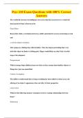 Psyc 210 Exam Questions with 100&percnt; Correct&NewLine;Answers