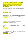 IICRC WRT 2026 NEW MOST TESTED EXAM QUESTIONS WITH VERIFIED ANSWERS GRADED A&plus; ASSURED SUCCESS&period;docx&NewLine;&NewLine;