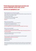 Florida General Lines Agent Exam questions and&NewLine;answers 2026&sol;2027 solved 100&percnt; correct