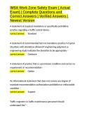 IMSA Work Zone Safety Exam &lpar; Actual Exam&rpar; Complete Questions and Correct Answers Verified Answers Newest Version&period;docx&NewLine;&NewLine;