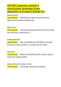 NCCER Carpentry module 4 construction drawings Exam Questions & Answers &lpar;Grade A&plus;&rpar;&period;docx&NewLine;&NewLine;