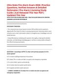 Ohio State Fire Alarm Exam 2026 &vert; Practice Questions&comma; Verified Answers & Detailed Rationales &vert; Fire Alarm Licensing Study Guide &vert; Just Released This Year PDF &vert; Updated This Year
