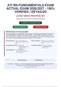ATI RN FUNDAMENTALS EXAM ACTUAL EXAM 2026&sol;2027 - 100&percnt; VERIFIED &vert; DETAILED RATIONALES -&NewLine;PASS GUARANTEED - A&plus; GRADED&period; 