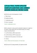 LCP4801 FINAL PAPER UPDATED&NewLine;COMPLETE QUESTIONS AND CORRECT&NewLine;ANSWERS BUNDLED REVIEW GUIDE&NewLine;
