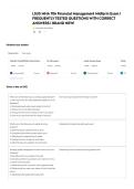 LSUS MHA 706 Financial Management Midterm Exam &vert; FREQUENTLY TESTED QUESTIONS WITH CORRECT ANSWERS &vert; BRAND NEW&excl;