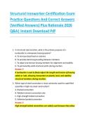 Structural Ironworker Certification Exam &NewLine;Practice Questions And Correct Answers &NewLine;&lpar;Verified Answers&rpar; Plus Rationale 2026 &NewLine;Q&A&vert; Instant Download Pdf