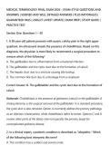 MEDICAL TERMINOLOGY FINAL EXAM 2026 &ndash; EXAM-STYLE QUESTIONS AND&NewLine;ANSWERS &vert; VERIFIED AND WELL DETAILED ANSWERS &vert; PLUS RATIONALES &vert;&NewLine;GUARANTEED PASS &vert; 2026&sol;27 LATEST UPDATE &vert; EXAM PREP &vert; STUDY GUIDE &vert;&NewLine;PRACTICE TES