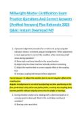 Millwright Master Certification Exam &NewLine;Practice Questions And Correct Answers &NewLine;&lpar;Verified Answers&rpar; Plus Rationale 2026 &NewLine;Q&A&vert; Instant Download Pdf  