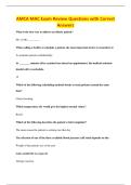 AMCA MAC Exam Review Questions with Correct&NewLine;Answers