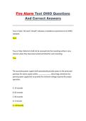 Fire Alarm Test OHIO Questions and Correct Answers