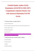 Certified Quality Auditor &lpar;CQA&rpar; &NewLine;Examination &lpar;AGACNP-C&rpar; 2026&ndash;2027 &vert; &NewLine;Comprehensive Question Practice Test &NewLine;with Answers & Rationales&vert; Free Pdf &NewLine;Access