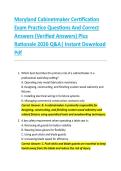Maryland Cabinetmaker Certification &NewLine;Exam Practice Questions And Correct &NewLine;Answers &lpar;Verified Answers&rpar; Plus &NewLine;Rationale 2026 Q&A&vert; Instant Download &NewLine;Pdf  