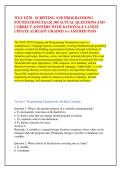 WGU D278 - SCRIPTING AND PROGRAMMING &NewLine;FOUNDATIONS EXAM 300 ACTUAL QUESTIONS AND &NewLine;CORRECT ANSWERS WITH RATIONALE LATEST &NewLine;UPDATE ALREADY GRADED A&plus; ASSURED PASS