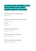 MATHNASIUM JOB ASSESSMENT ACTUAL&NewLine;EXAM QUESTIONS AND CORRECT&NewLine;ANSWERS COMPLETE STUDY GUIDE