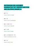 MATHNASIUM JOB ASSESSMENT&NewLine;EXAMINATION TEST VERIFIED QUESTIONS&NewLine;AND SOLUTIONS GRADED A&plus;
