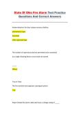 State of Ohio Fire Alarm Test Practice Questions and Correct Answers