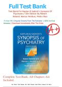 Full Test Bank for Kaplan & Sadock&rsquo;s Synopsis of Psychiatry 12th Edition by Robert Boland&comma; Marcia Verduin & Pedro Ruiz&comma; Latest Version