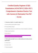 Certified Quality Engineer &lpar;CQE&rpar; &NewLine;Examination &lpar;AGACNP-C&rpar; 2026&ndash;2027 &vert; &NewLine;Comprehensive Question Practice Test &NewLine;with Answers & Rationales&vert; Free Pdf &NewLine;Access