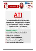 ATI Community Health Nursing Retake Exam 2026&sol;2027&colon; Complete Study Guide with Exam Questions&comma; Correct Answers&comma; and Detailed Rationales 100&percnt; Guaranteed Pass Graded A&plus;