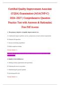 Certified Quality Improvement Associate &NewLine;&lpar;CQIA&rpar; Examination &lpar;AGACNP-C&rpar; &NewLine;2026&ndash;2027 &vert; Comprehensive Question &NewLine;Practice Test with Answers & Rationales&vert; &NewLine;Free Pdf Access