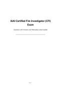 IAAI Certified Fire Investigator &lpar;CFI&rpar; Exam &NewLine;Questions with Answers and Rationales&vert; Latest Update&NewLine;
