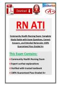 RN ATI Community Health Nursing Exam 2026&sol;2027&colon; Complete Study Guide with Exam Questions&comma; Correct Answers&comma; and Detailed Rationales 100&percnt; Guaranteed Pass Graded A&plus;