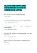 MILADY ESTHETICS EXAM SCRIPT&NewLine;PREMIUM REVIEW SHEET TESTED&NewLine;QUESTIONS AND ANSWERS&NewLine;