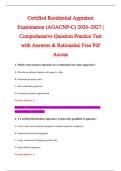 Certified Residential Appraiser &NewLine;Examination &lpar;AGACNP-C&rpar; 2026&ndash;2027 &vert; &NewLine;Comprehensive Question Practice Test &NewLine;with Answers & Rationales&vert; Free Pdf &NewLine;Access