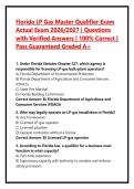 Florida LP Gas Master Qualifier Exam Actual Exam 2026&sol;2027 &vert; Questions with Verified Answers &vert; 100&percnt; Correct &vert; Pass Guaranteed Graded A&plus;