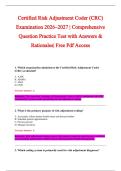 Certified Risk Adjustment Coder &lpar;CRC&rpar; &NewLine;Examination 2026&ndash;2027 &vert; Comprehensive &NewLine;Question Practice Test with Answers & &NewLine;Rationales&vert; Free Pdf Access