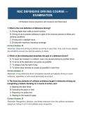 NSC Defensive Driving Exam Questions and Correct Answers