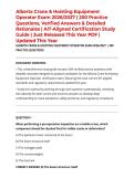Alberta Crane & Hoisting Equipment Operator Exam 2026&sol;2027 &vert; 200 Practice Questions&comma; Verified Answers & Detailed Rationales &vert; AIT-Aligned Certification Study Guide &vert; Just Released This Year PDF &vert; Updated This Year