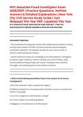 NYC Associate Fraud Investigator Exam 2026&sol;2027 &vert; Practice Questions&comma; Verified Answers & Detailed Explanations &vert; New York City Civil Service Study Guide &vert; Just Released This Year PDF &vert; Updated This Year
