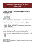 Florida Security Guard &lpar;Class D&rpar; Exam Questions and Correct Answers