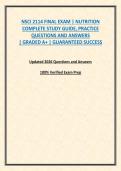 NSCI 2114 FINAL EXAM &vert; NUTRITION COMPLETE STUDY GUIDE&comma; PRACTICE QUESTIONS AND ANSWERS