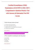 Certified ScrumMaster &lpar;CSM&rpar; &NewLine;Examination &lpar;AGACNP-C&rpar; 2026&ndash;2027 &vert; &NewLine;Comprehensive Question Practice Test &NewLine;with Answers & Rationales&vert; Free Pdf &NewLine;Access
