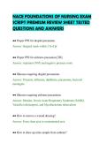 NACE FOUNDATIONS OF NURSING EXAM&NewLine;SCRIPT PREMIUM REVIEW SHEET TESTED&NewLine;QUESTIONS AND ANSWERS&NewLine;