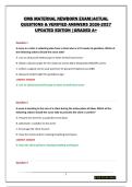 CMS MATERNAL NEWBORN EXAM&vert;ACTUAL QUESTIONS & VERIFIED ANSWERS 2026-2027 UPDATED EDITION &vert;GRADED A&plus;