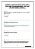 MATERNAL NEWBORN ATI CMS EXAM&vert;ACTUAL QUESTIONS & VERIFIED ANSWERS 2026-2027 UPDATED EDITION &vert;GRADED A&plus;