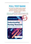 Test Bank for Understanding Nursing Research 8th Edition &vert; Grove & Gray &vert; Verified Questions & Answers for All Chapters &lpar;Evidence-Based Practice&rpar;