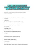 CAPA CERTIFICATION EXAM QUESTIONS AND ANSWERS GRADED A&plus; ASSURED SUCCESS 2026&sol;2027