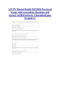 ATI PN Mental Health 20232026 Proctored &NewLine;Exam&sol; with screenshots Questions and &NewLine;correct verified answers&period; Guaranteed pass &NewLine;&sol;Graded A&plus;